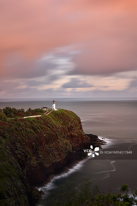 考艾岛普林斯维尔基拉韦厄灯塔的日出竖版照片图片素材