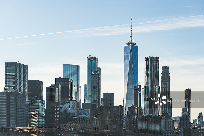 曼哈顿天际线的高角度景观图片素材