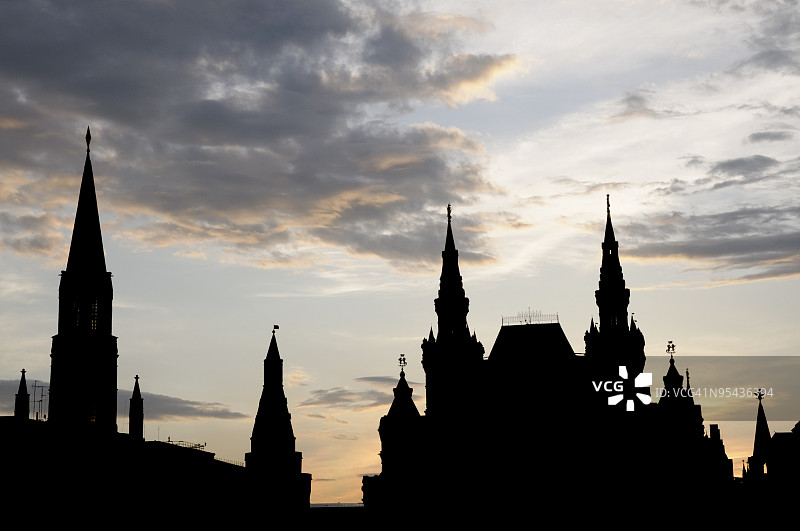 红场的剪影——莫斯科之夜图片素材