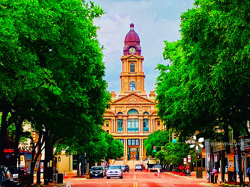 塔兰特县法院，沃斯堡，德克萨斯州图片素材