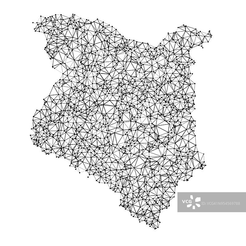 肯尼亚地图黑白网络图片素材