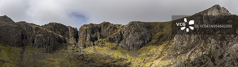 斯诺多尼亚国家公园Cwm Idwal的魔鬼厨房，威尔士图片素材