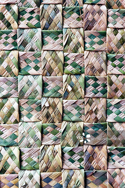几何编织纤维草席细节 - 巴西工艺品图片素材