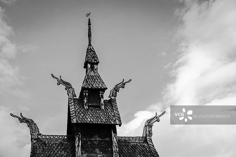 博尔贡木板教堂图片素材