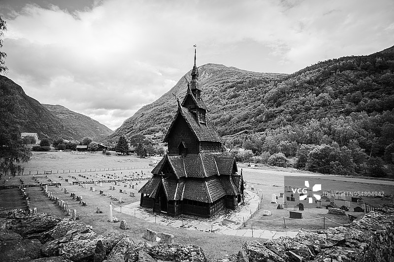 博尔贡木板教堂图片素材