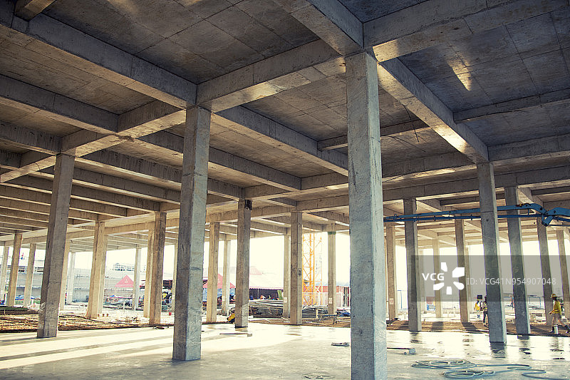 用作背景的混凝土结构新建筑工地图片素材