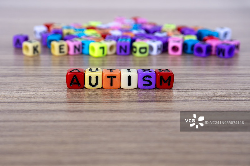 孤独症词语和字母珠子图片素材