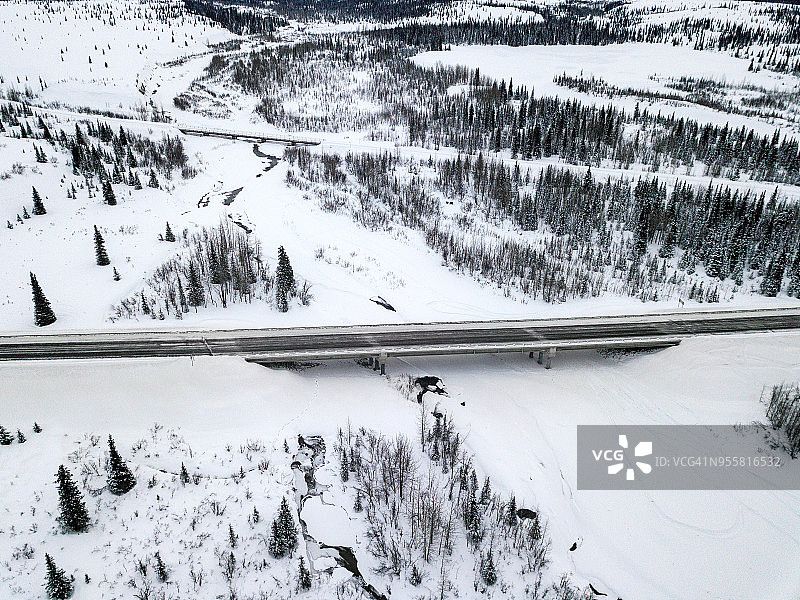 冬季阿拉斯加乔治·帕克斯高速公路沿途美景图片素材