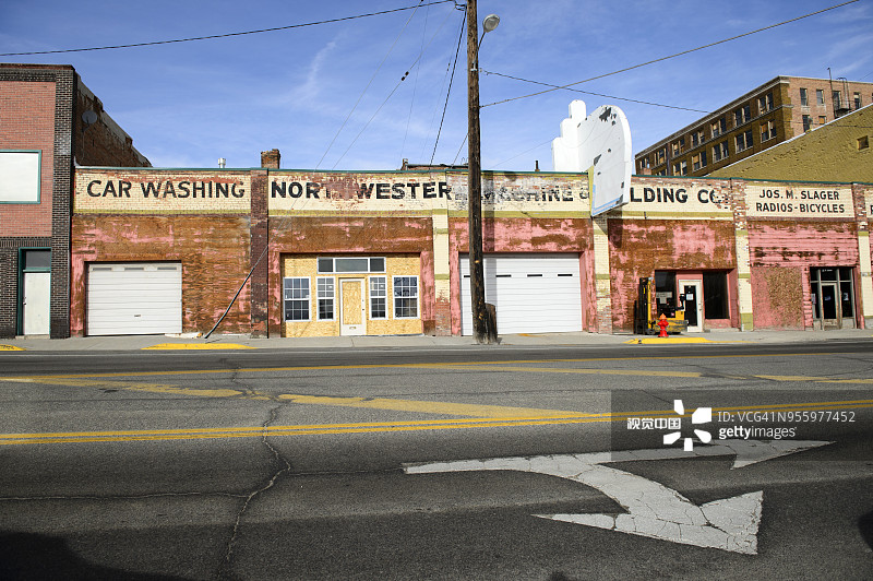 美国蒙大拿州比特市的城市街道和建筑图片素材