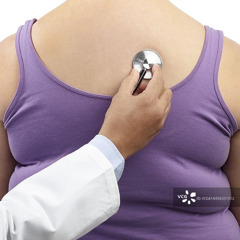 医生检查超重妇女图片素材