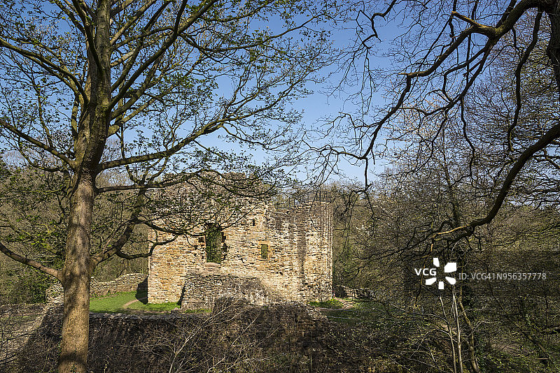 尤洛城堡，位于威尔士北部弗林特郡尤洛图片素材