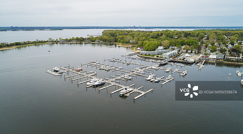 美国纽约长岛华盛顿港码头空中鸟瞰美景图片素材
