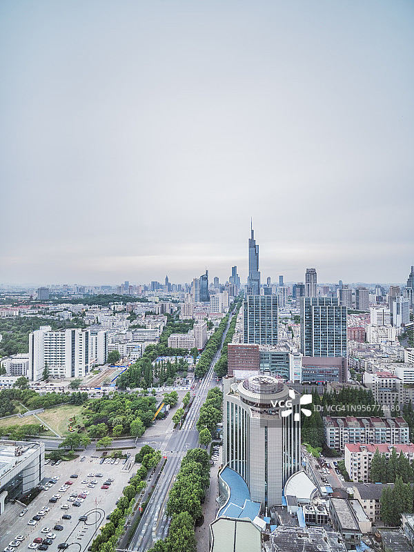 南京城市天际线全景图片素材
