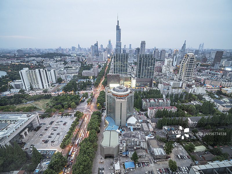 南京城市天际线全景图片素材