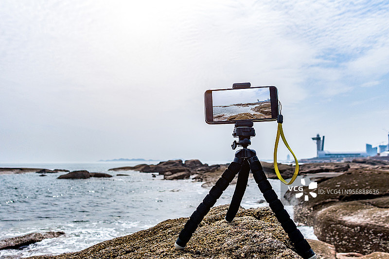 在青岛拍摄海滩的照片图片素材