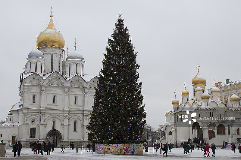 克里姆林宫的东正教教堂，与母猪图片素材