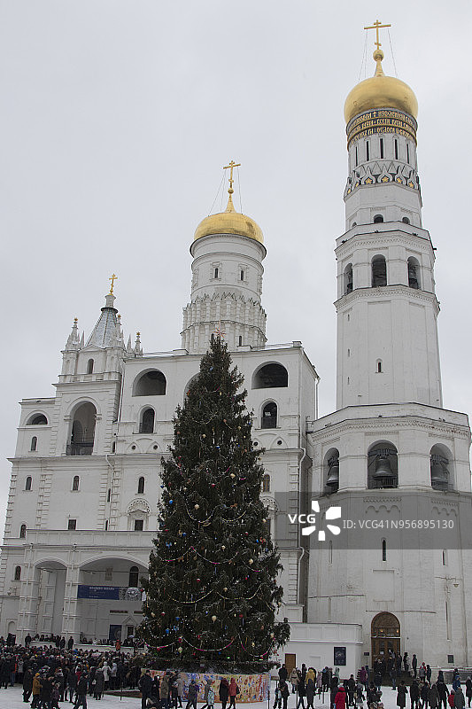 克里姆林宫的东正教教堂，与母猪图片素材