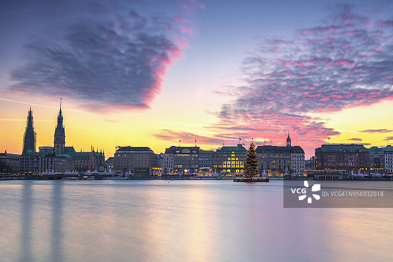 德国汉堡内阿尔斯特湖图片素材