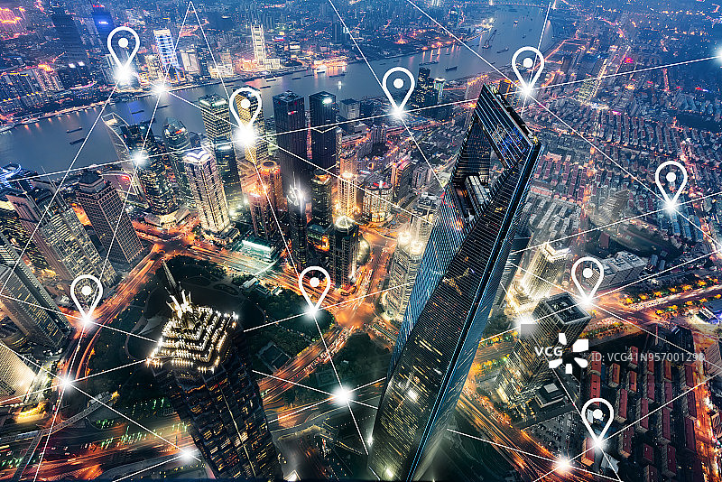 上海智慧城市鸟瞰图图片素材
