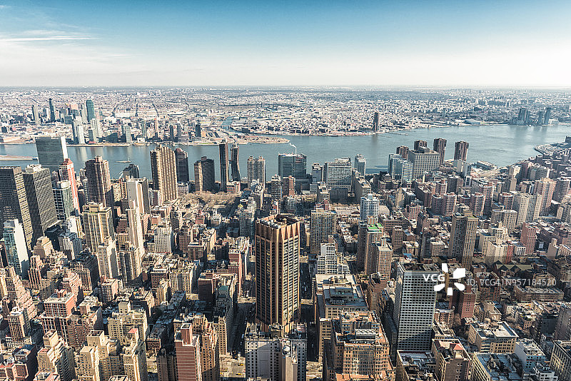 曼哈顿金融区鸟瞰图图片素材