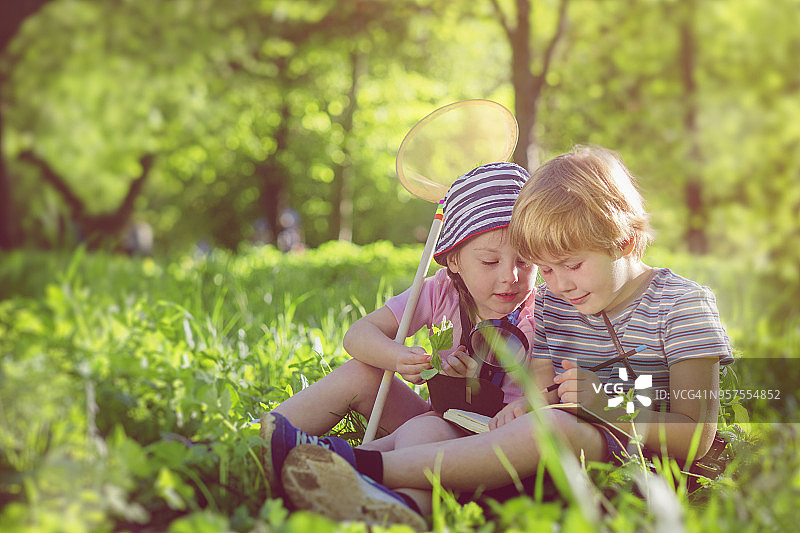 探索自然的小小探险家图片素材