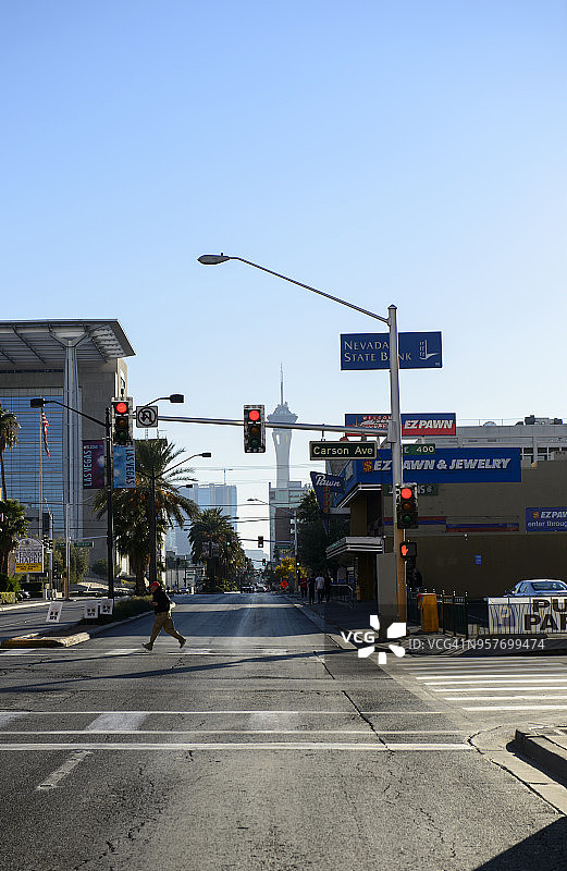 美国内华达州拉斯维加斯市中心街景图片素材