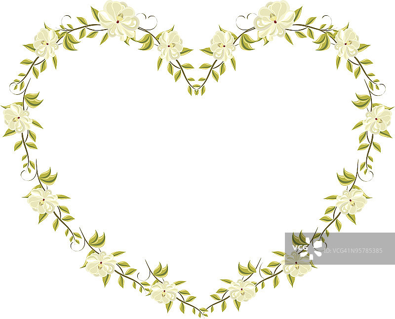 玉兰花心形图案图片素材