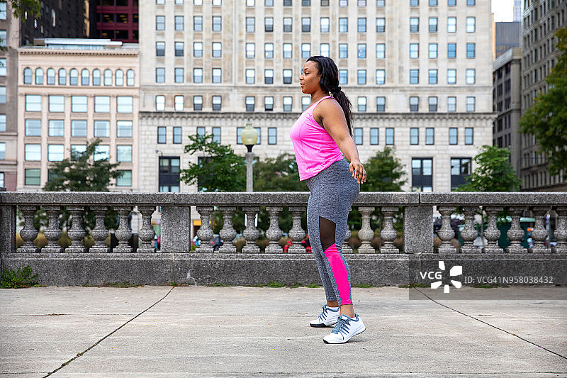 芝加哥城市户外健身活动图片素材