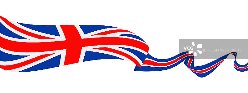 英国缎带旗帜矢量扁平图标图片素材