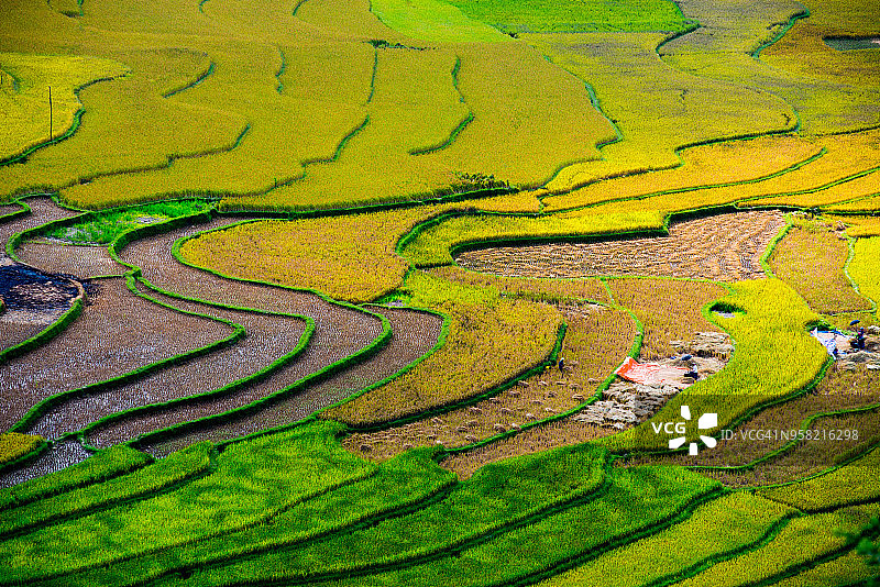 木江界稻季梯田图片素材
