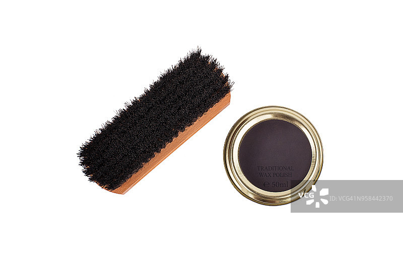 鞋刷和中性色鞋蜡图片素材
