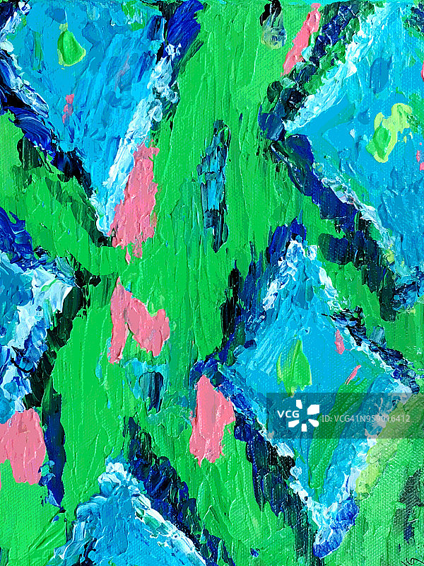 绿松石钻石和凯利绿色调色刀绘画图片素材