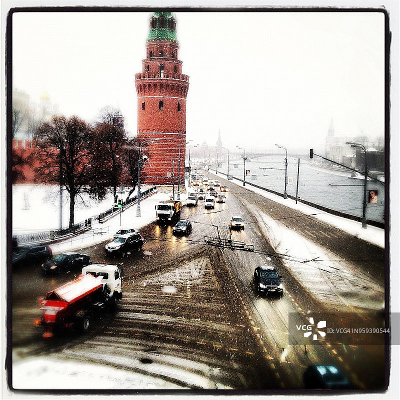 带有汽车的俄罗斯堡垒图片素材