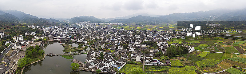 中国传统村落航拍景色图片素材