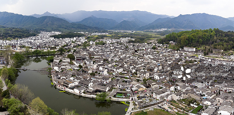 中国传统村落航拍景色图片素材