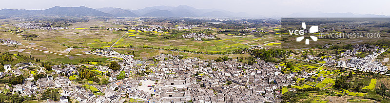 中国传统村落航拍景色图片素材