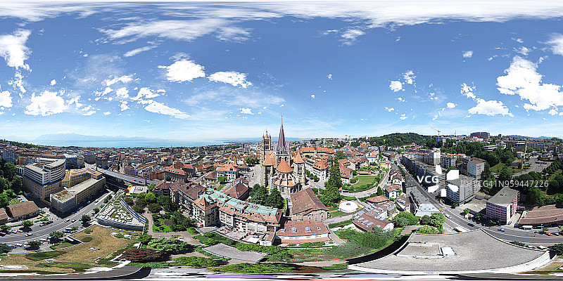 瑞士洛桑大教堂360°全景图片素材