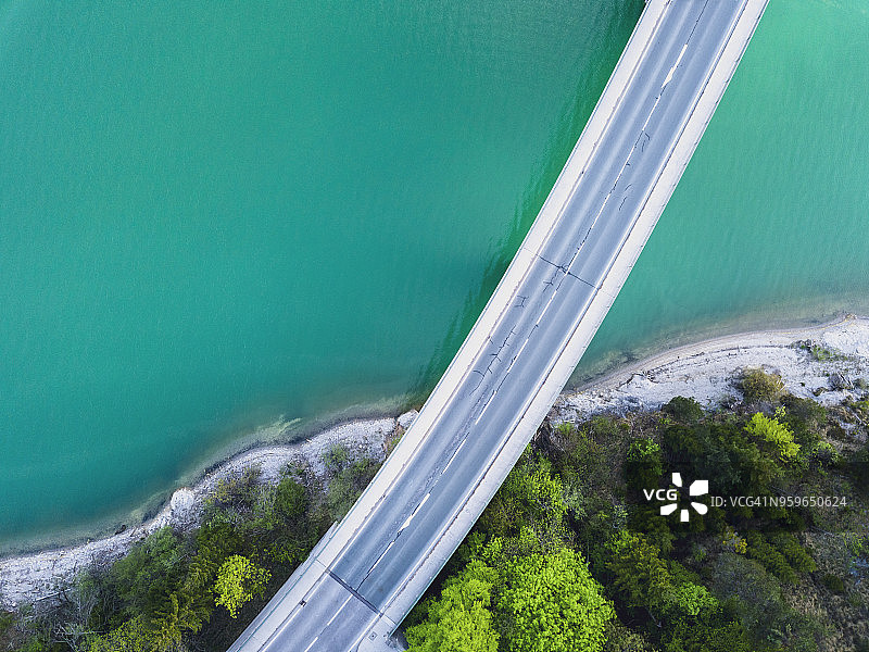 德国巴伐利亚锡尔文施泰因湖鸟瞰图图片素材