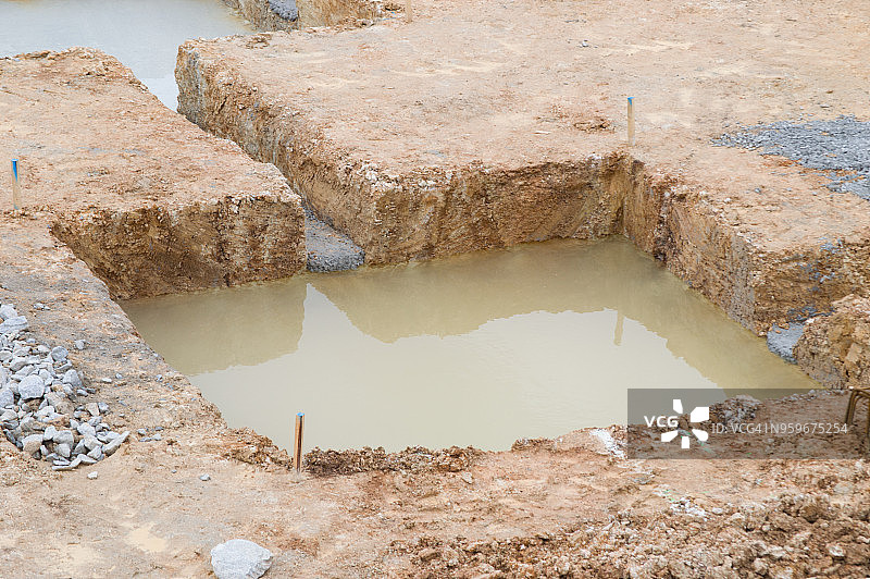不同阶段的地基孔图片素材