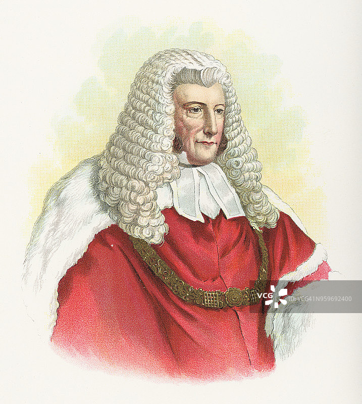 首席大法官约翰·坎贝尔，第一代坎贝尔男爵-19世纪图片素材