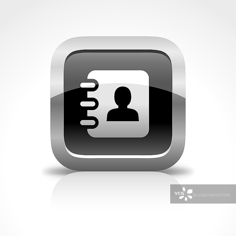 电话簿通讯光面按钮图标图片素材