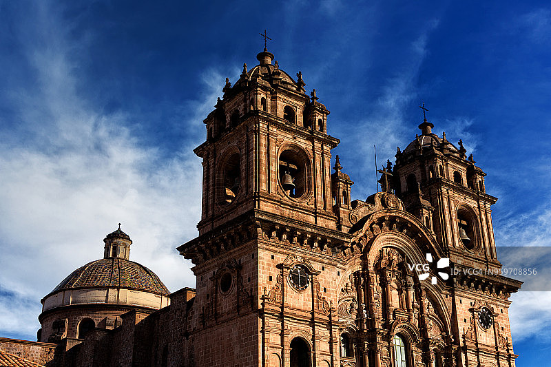 库斯科耶稣会教堂广场的耶稣会教堂外观图片素材