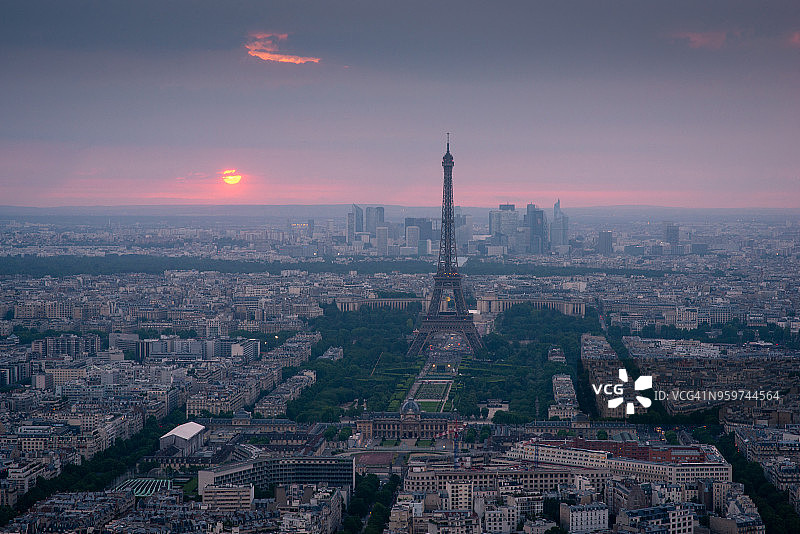 美丽的浪漫巴黎鸟瞰图图片素材