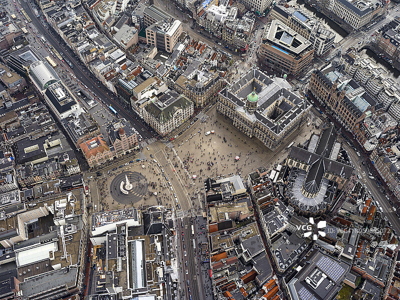 阿姆斯特丹市中心航拍图片素材