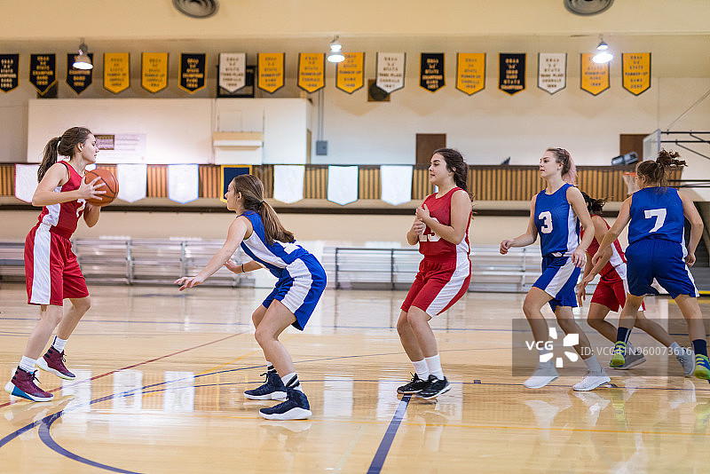 女子高中篮球比赛图片素材