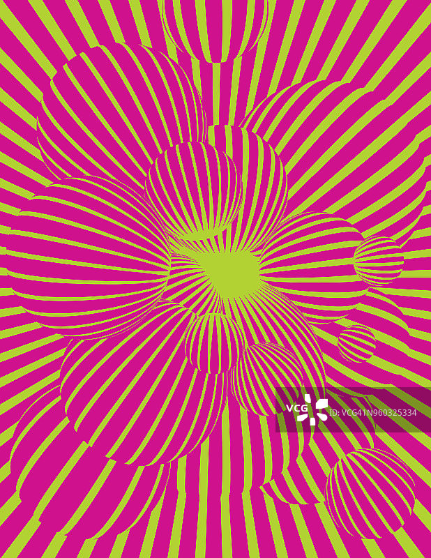 彩色矢量太阳光芒和漂浮球体图片素材