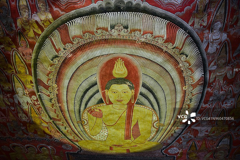 斯里兰卡丹布勒石窟寺壁画图片素材