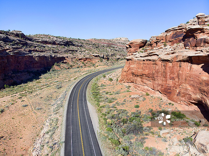 峡谷地国家公园入口无人机景观图片素材