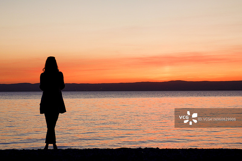 日落海滩上图片素材