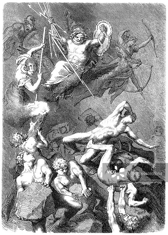 1880年女神战泰坦插画图片素材